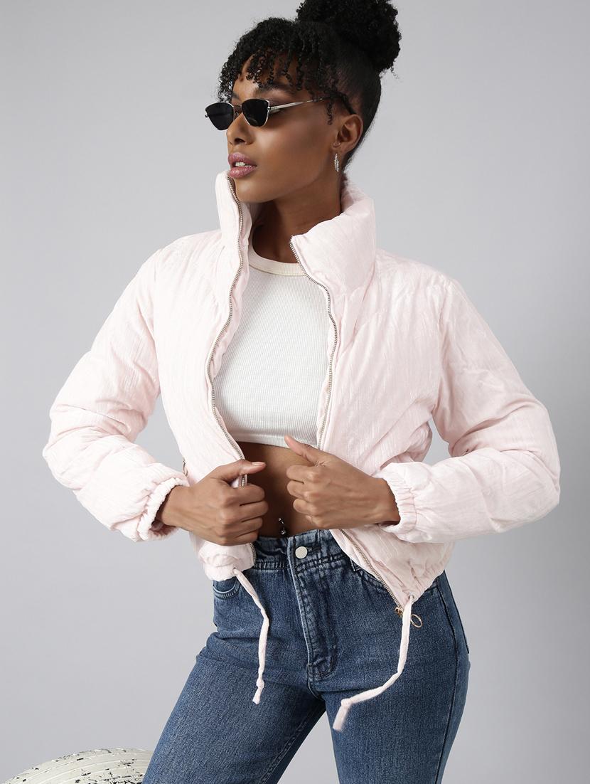 women solid long sleeve quilted jacket - 20917134 - Standard Image - 3