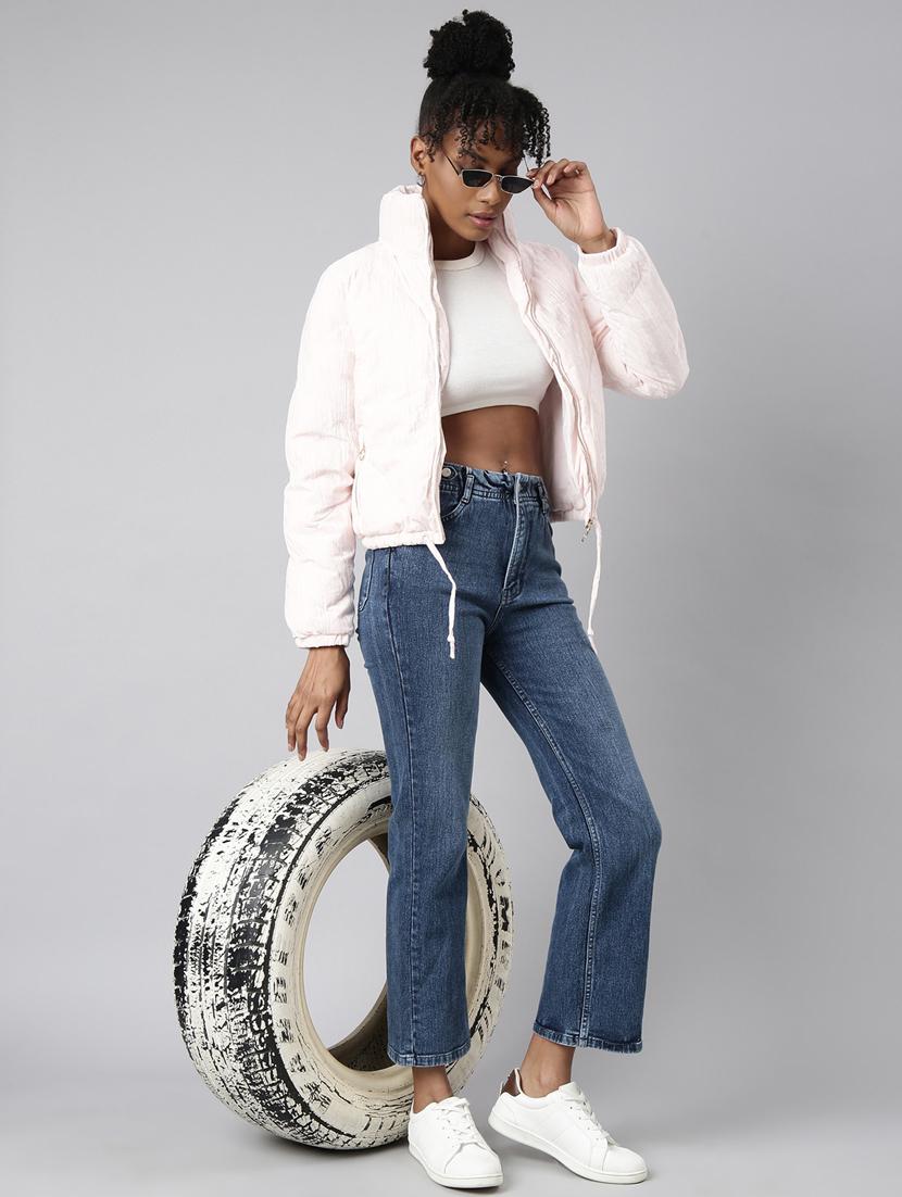 women solid long sleeve quilted jacket - 20917134 - Standard Image - 5