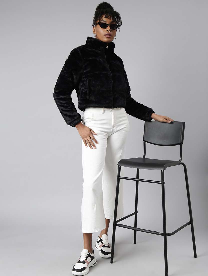 black faux fur  jacket - 20917143 -  Standard Image - 5