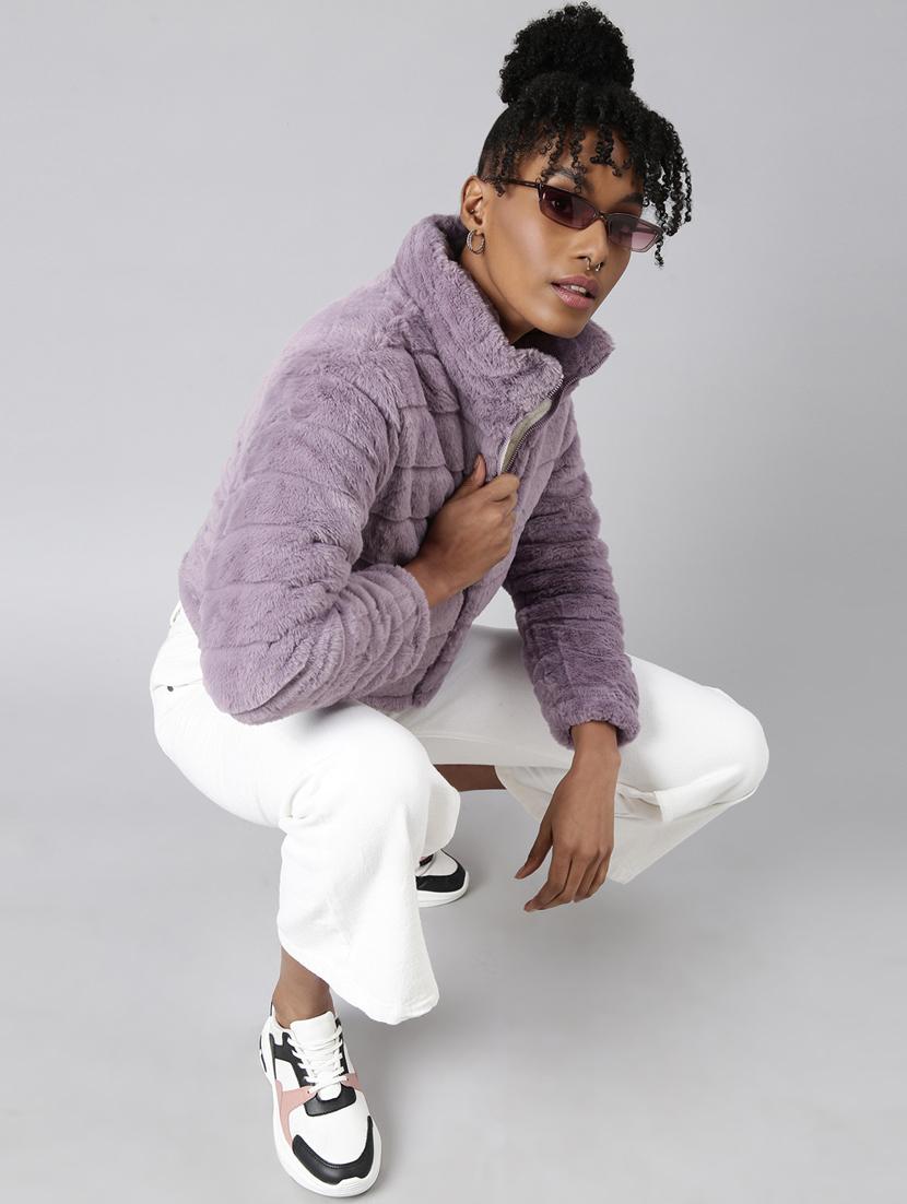 lavender faux fur jacket - 20917147 - Standard Image - 5