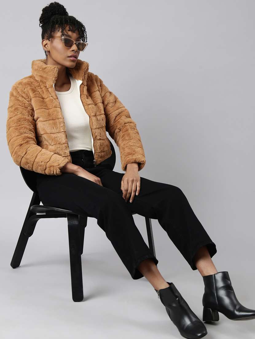 women soldi stand collar fur jacket - 20917148 -  Standard Image - 5