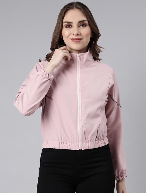 peach nylon bomberbiker jacket - 20917174 - Standard Image - 0