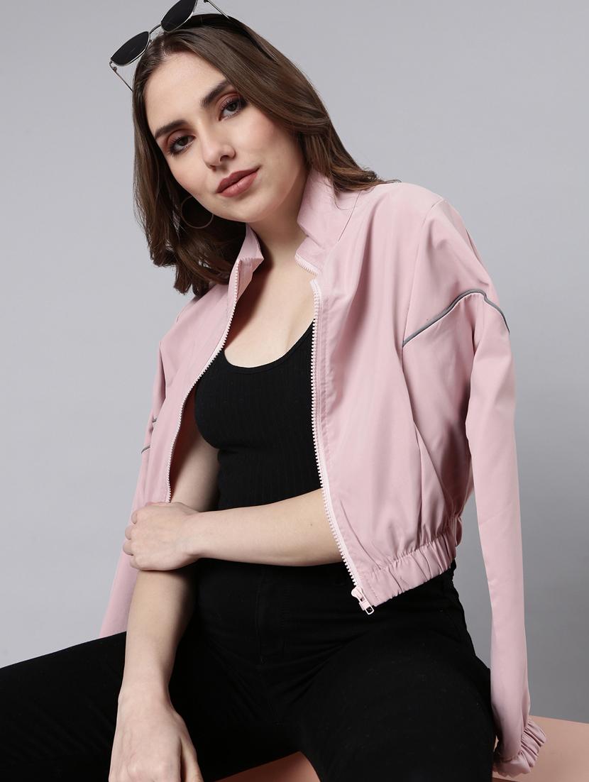 peach nylon bomberbiker jacket - 20917174 - Standard Image - 3
