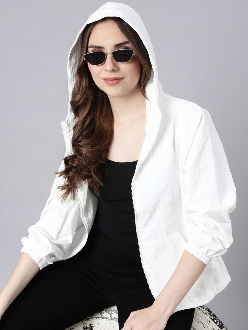 white nylon hooded jacket - 20917186 -  Standard Image - 3