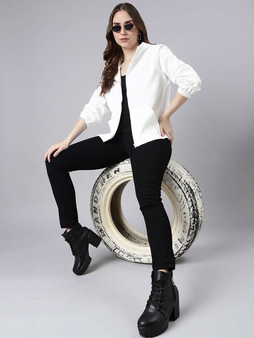 white nylon hooded jacket - 20917186 -  Standard Image - 5