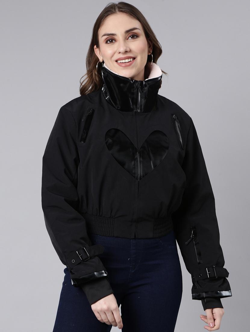black nylon regular jacket - 20917215 -  Zoom Image - 0