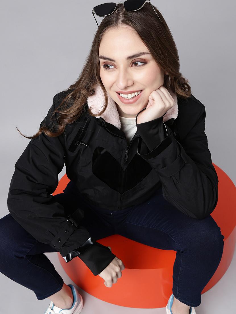 black nylon regular jacket - 20917215 - Standard Image - 3