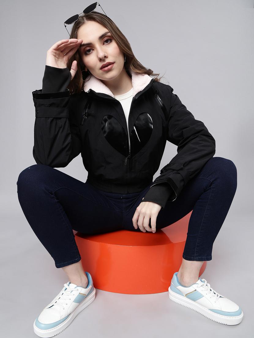 black nylon regular jacket - 20917215 - Standard Image - 5