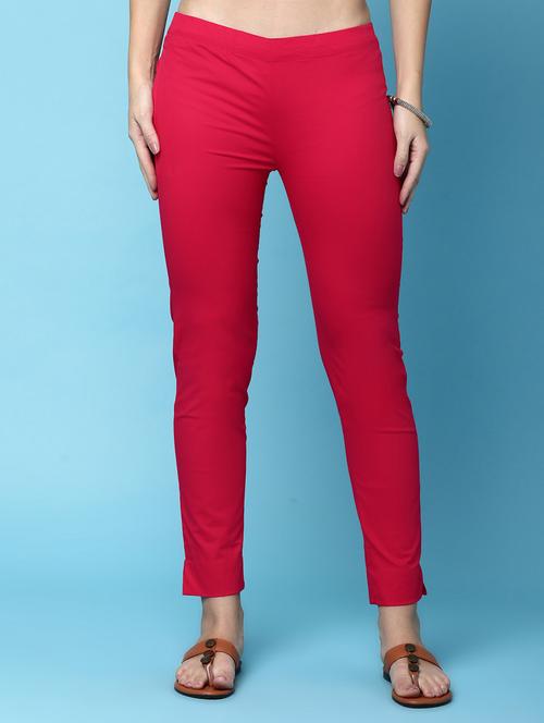 women mid rise solid tapered pant - 20917818 - Standard Image - 0