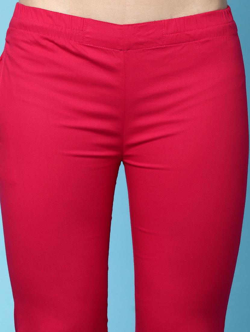 women mid rise solid tapered pant - 20917818 - Standard Image - 5