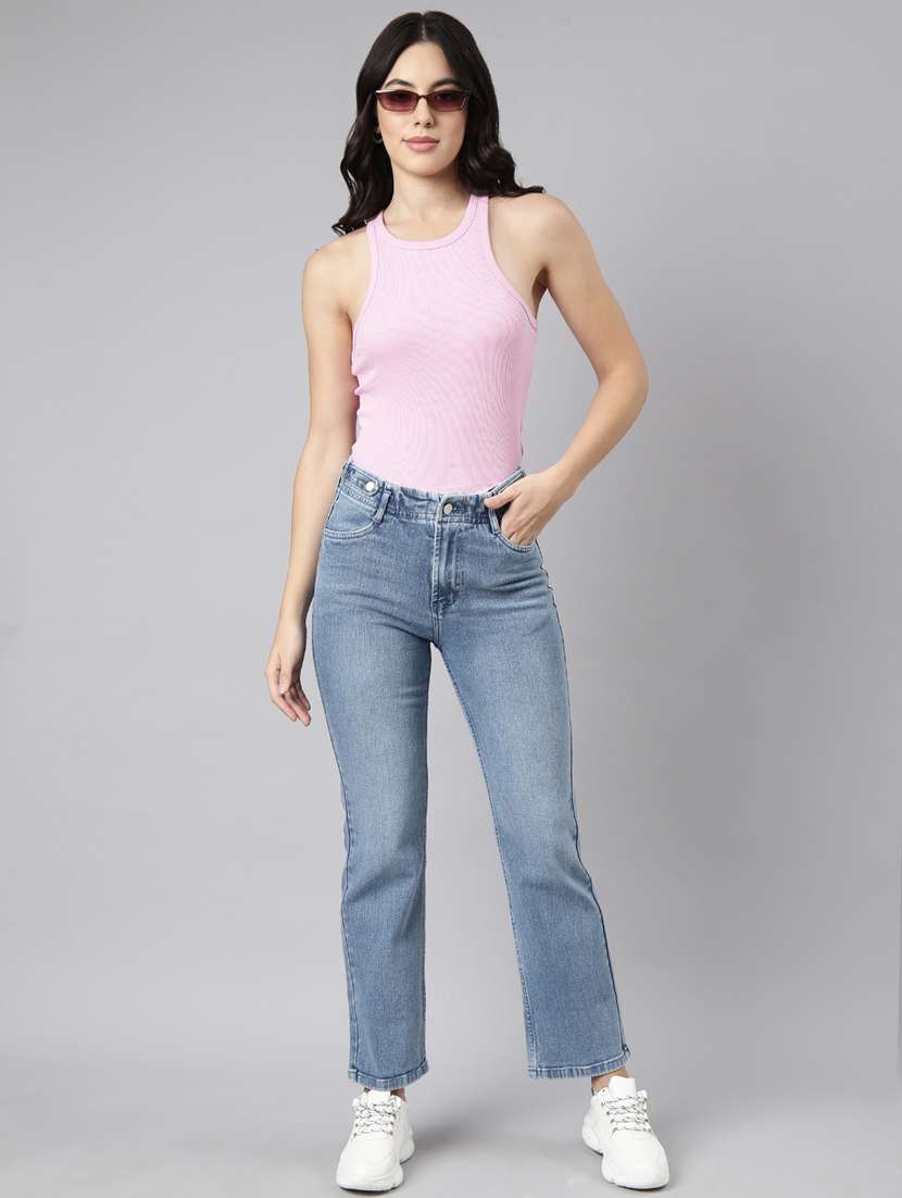 women plain mid rise bootcut jean  - 20918458 -  Standard Image - 3