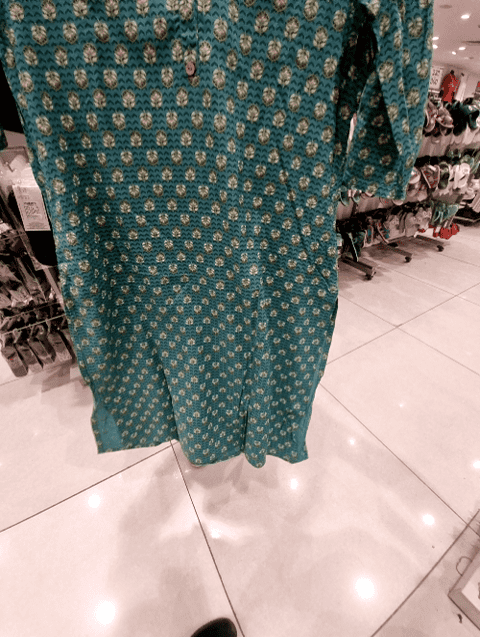 teal rayon kurta - 20918654 -  Standard Image - 0