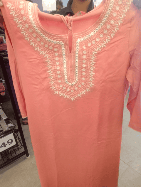 light pink rayon kurta - 20918657 - Standard Image - 0