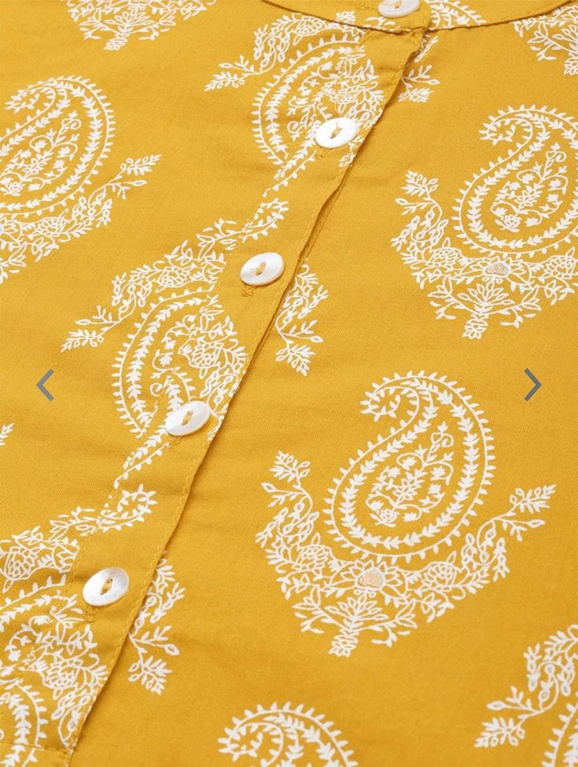 mustard cotton straight kurta - 20918883 - Standard Image - 5