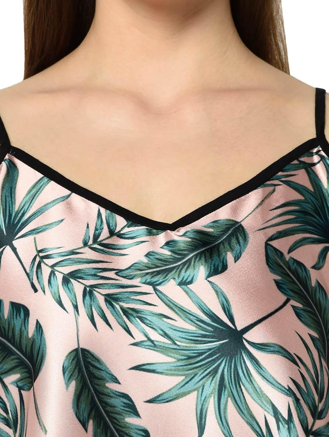 women tropical printed shorts nightwear set - 20920718 - Standard Image - 3
