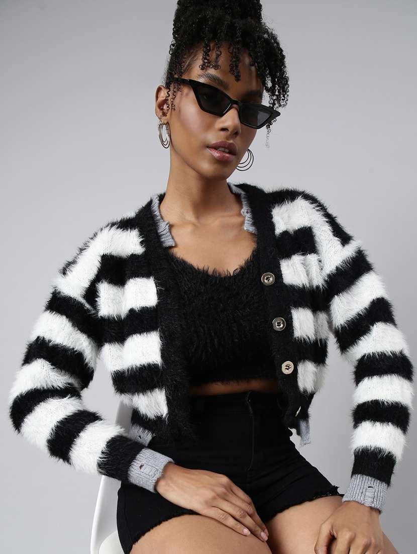 black acrylic cardigan - 20925445 -  Standard Image - 3