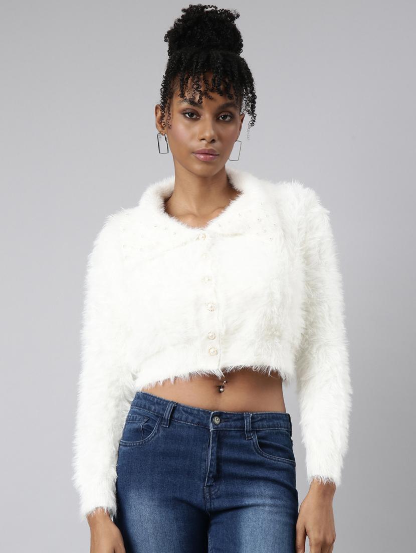 off white acrylic cardigan - 20925456 - Zoom Image - 0