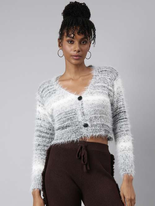 grey acrylic cardigan - 20925457 - Standard Image - 0
