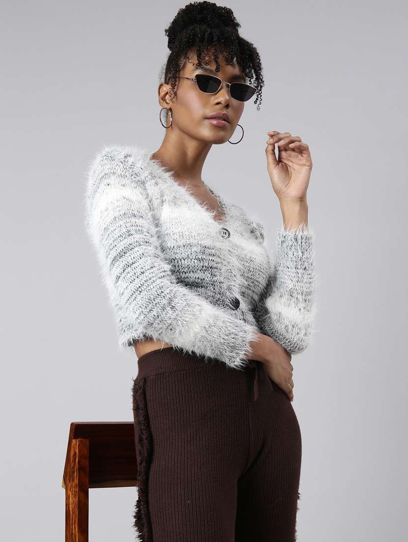 grey acrylic cardigan - 20925457 - Standard Image - 3
