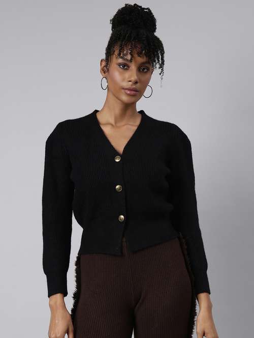 black acrylic cardigan - 20925459 -  Standard Image - 0