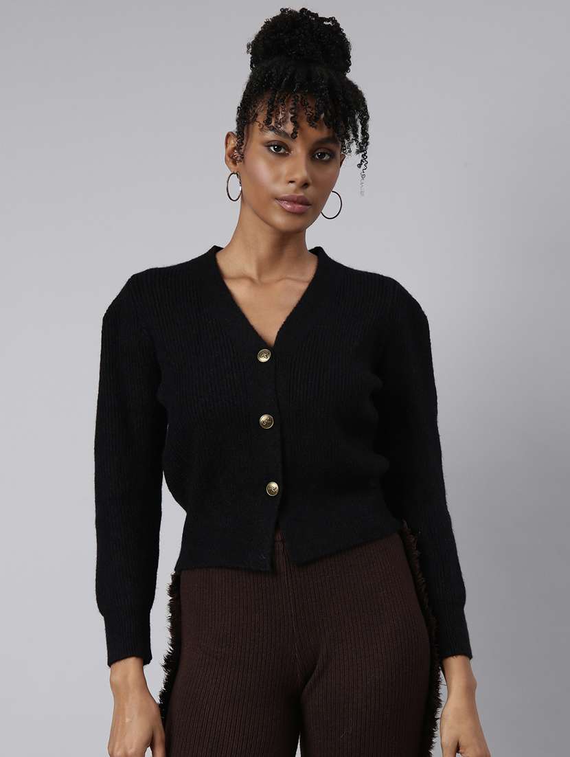 black acrylic cardigan - 20925459 -  Zoom Image - 0