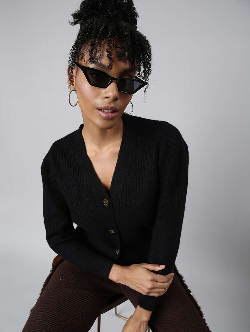 black acrylic cardigan - 20925459 -  Standard Image - 3