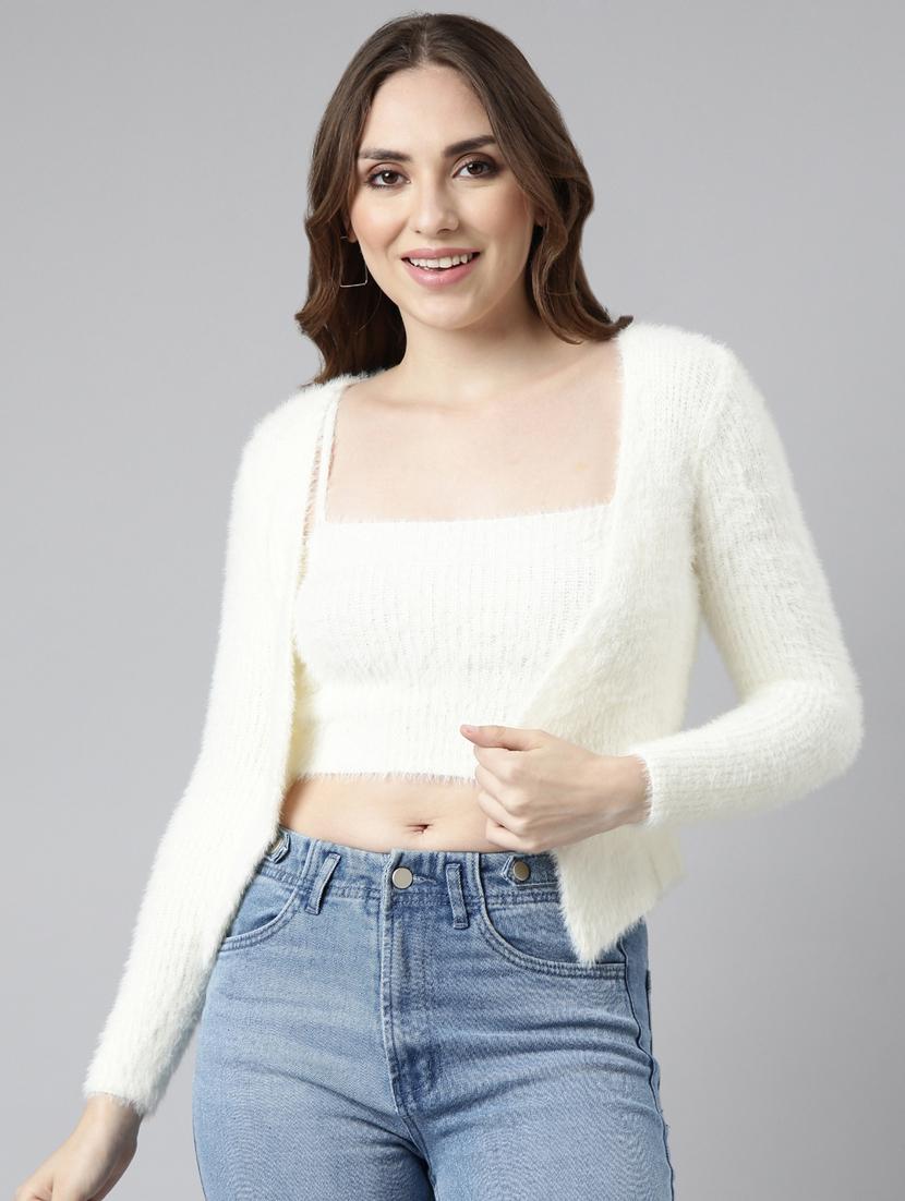 off white acrylic cardigan - 20925465 - Zoom Image - 0