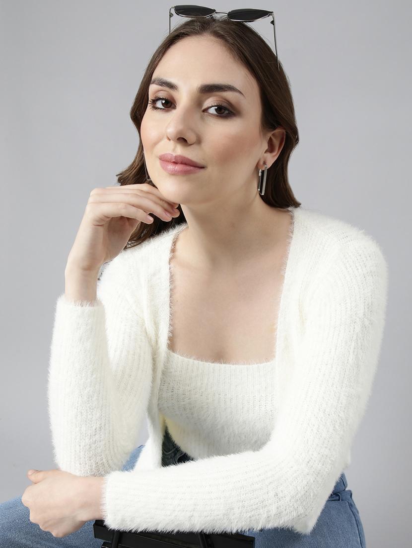 off white acrylic cardigan - 20925465 - Standard Image - 3