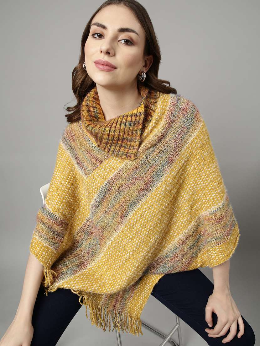 yellow acrylic poncho - 20926601 - Standard Image - 3