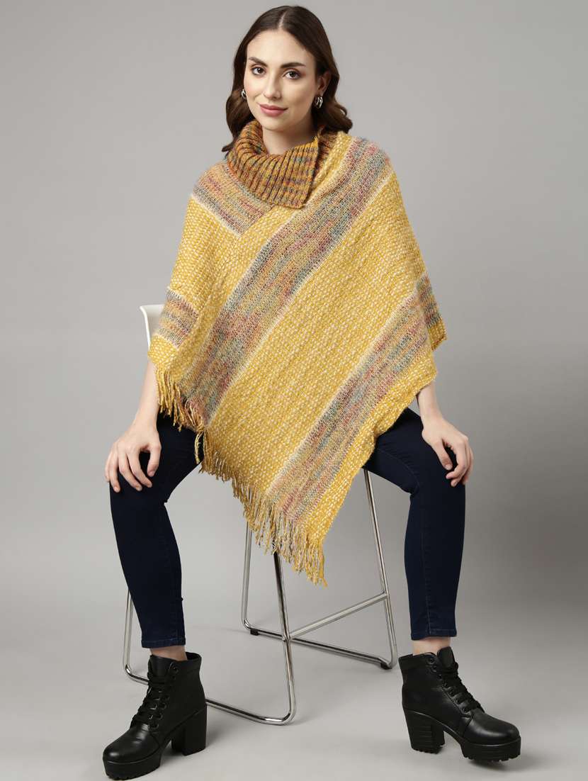 yellow acrylic poncho - 20926601 - Standard Image - 5