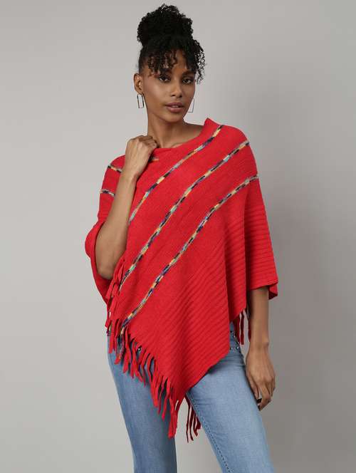 red acrylic poncho - 20926604 -  Standard Image - 0