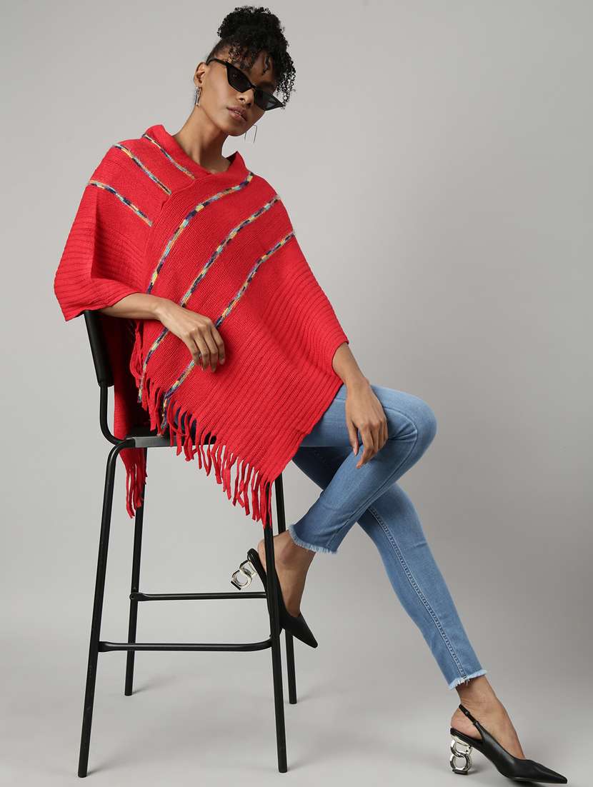red acrylic poncho - 20926604 -  Standard Image - 5