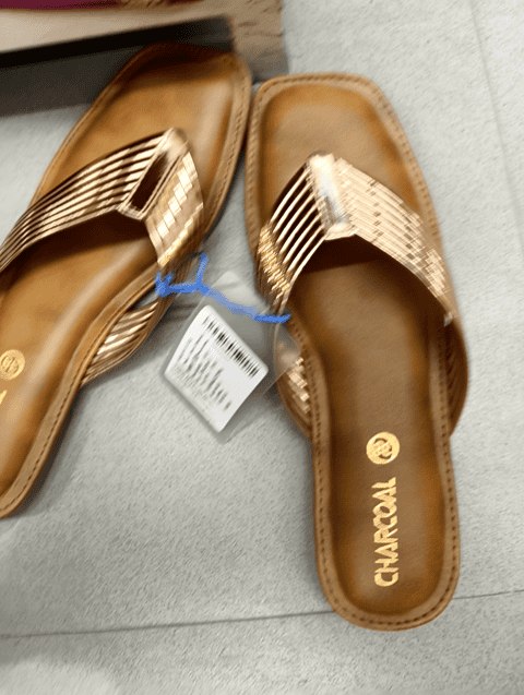 rose gold pu (polyurethane) flip flops - 20928615 -  Standard Image - 0