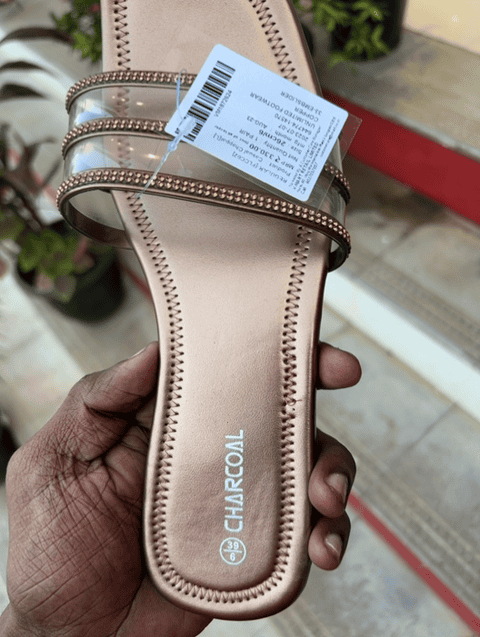 copper pu (polyurethane) flip flops - 20928621 - Standard Image - 0