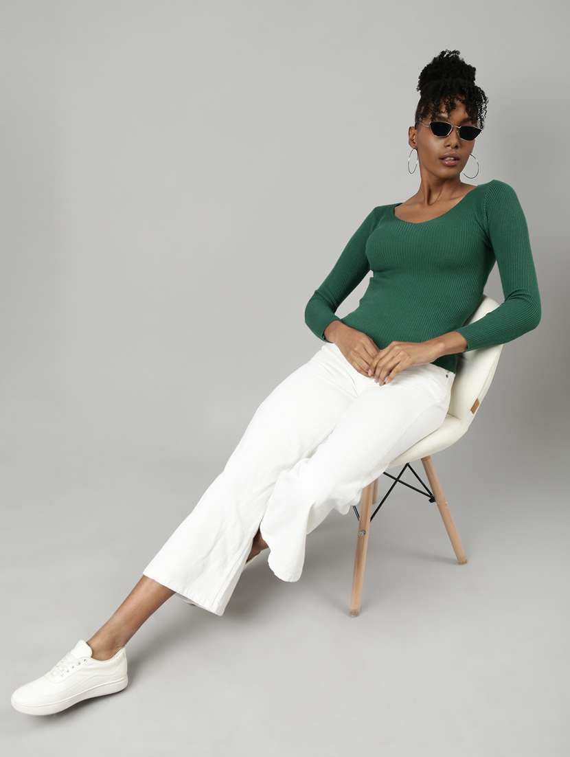 women green solid regular top - 20928686 -  Standard Image - 5