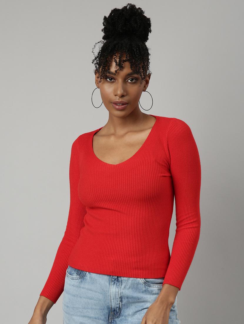 women red solid regular top - 20928687 - Zoom Image - 0