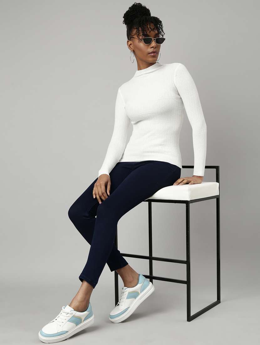 women off-white solid regular top - 20928689 - Standard Image - 5