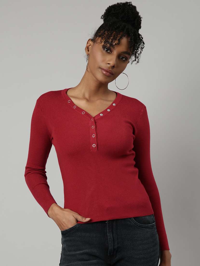 women's solid color regular top