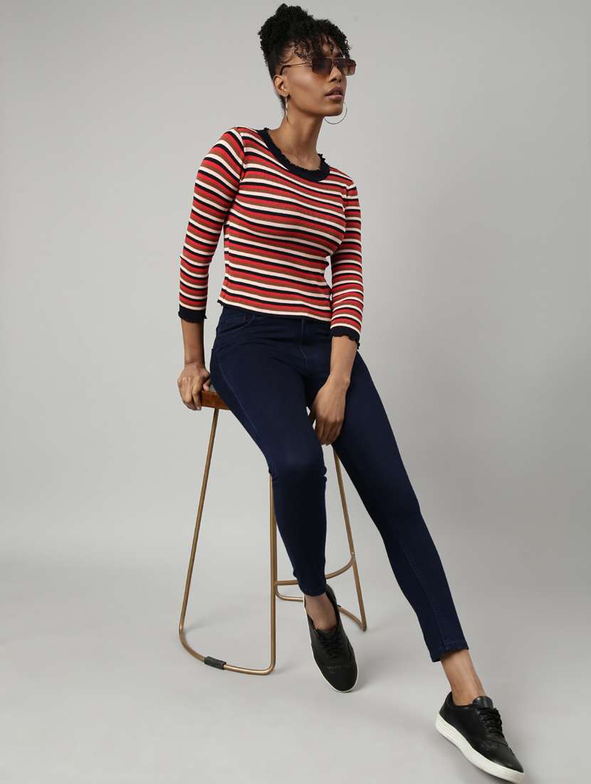 women's stripped regular top - 20928721 - Standard Image - 5