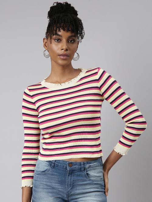 women's stripped regular top - 20928722 - Standard Image - 0