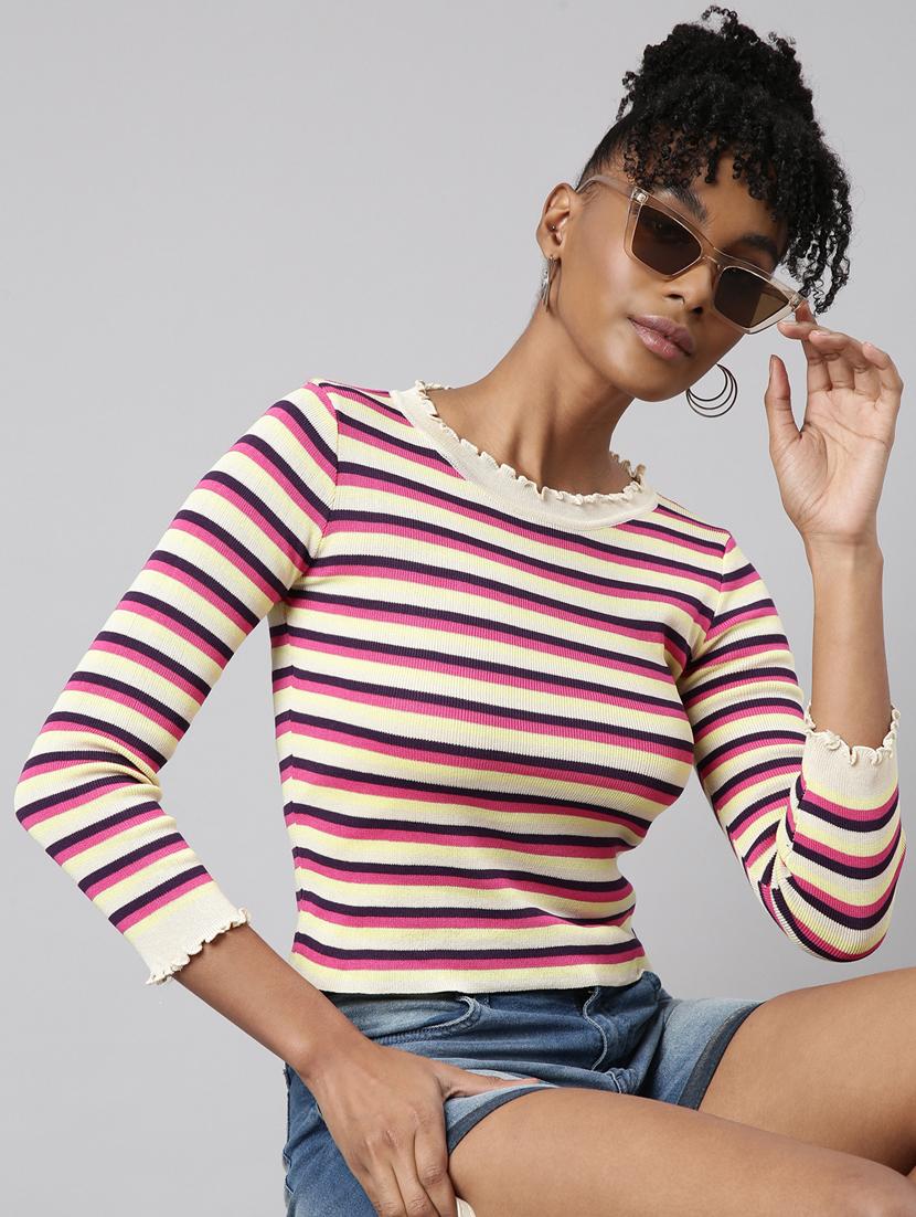 women's stripped regular top - 20928722 - Standard Image - 3