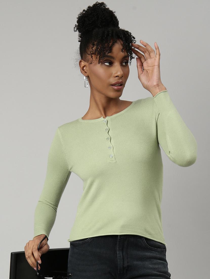women's solid color regular top - 20928727 - Standard Image - 3