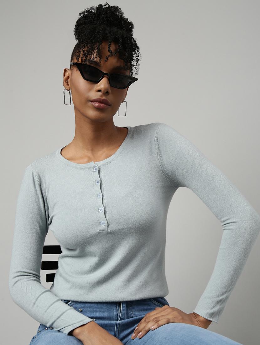 women's solid color regular top - 20928728 - Standard Image - 3