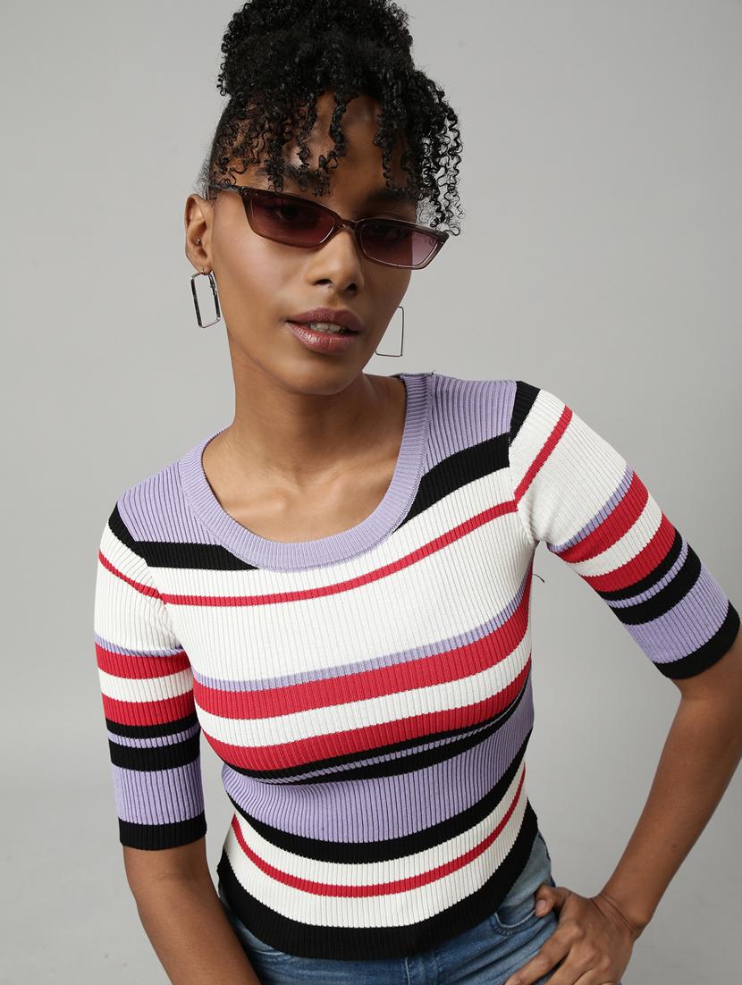 women's stripped regular top - 20928756 - Standard Image - 3