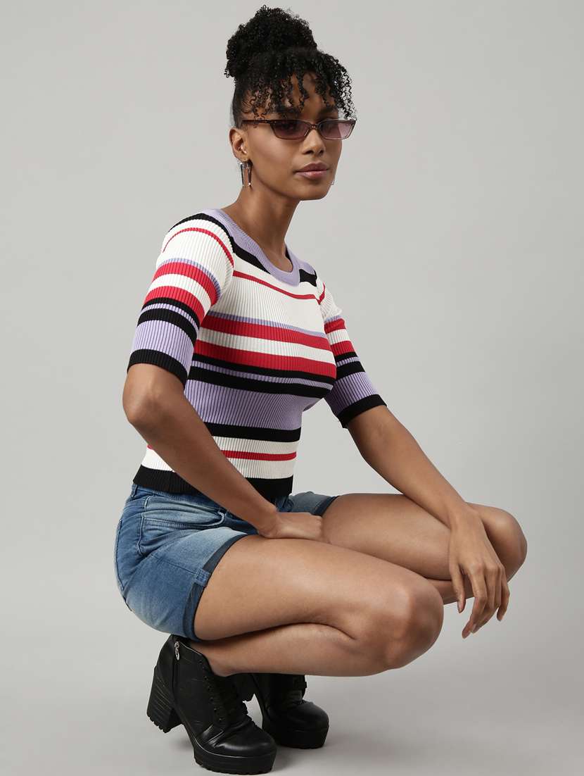 women's stripped regular top - 20928756 - Standard Image - 5