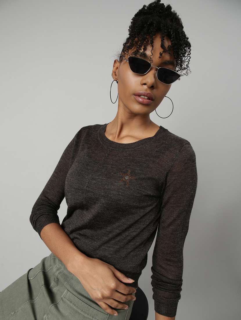 women's solid color regular top - 20928775 -  Standard Image - 3