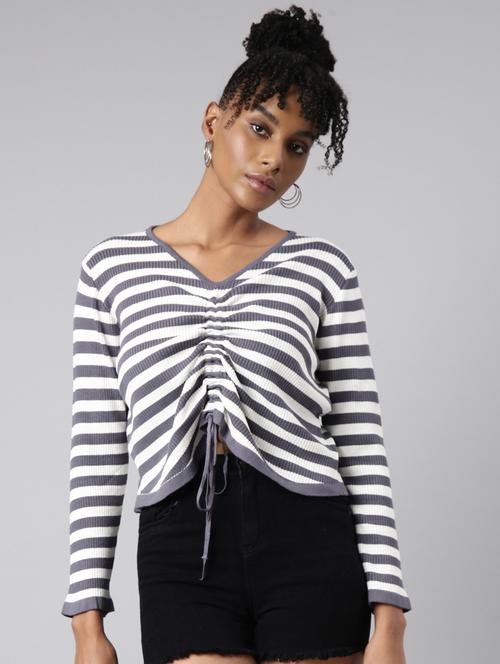 women's stripped regular top - 20928780 -  Standard Image - 0