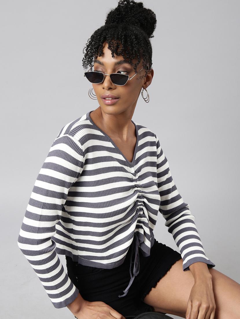 women's stripped regular top - 20928780 - Standard Image - 3