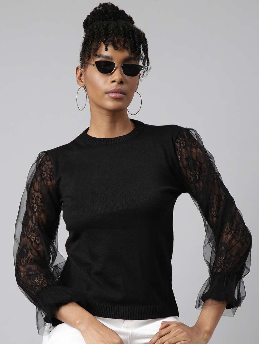 women's solid color regular top - 20928799 - Standard Image - 3
