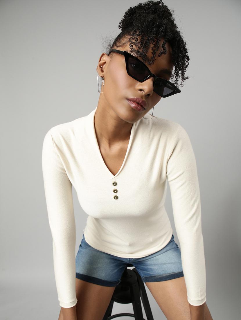 women's solid color regular top - 20928808 - Standard Image - 3